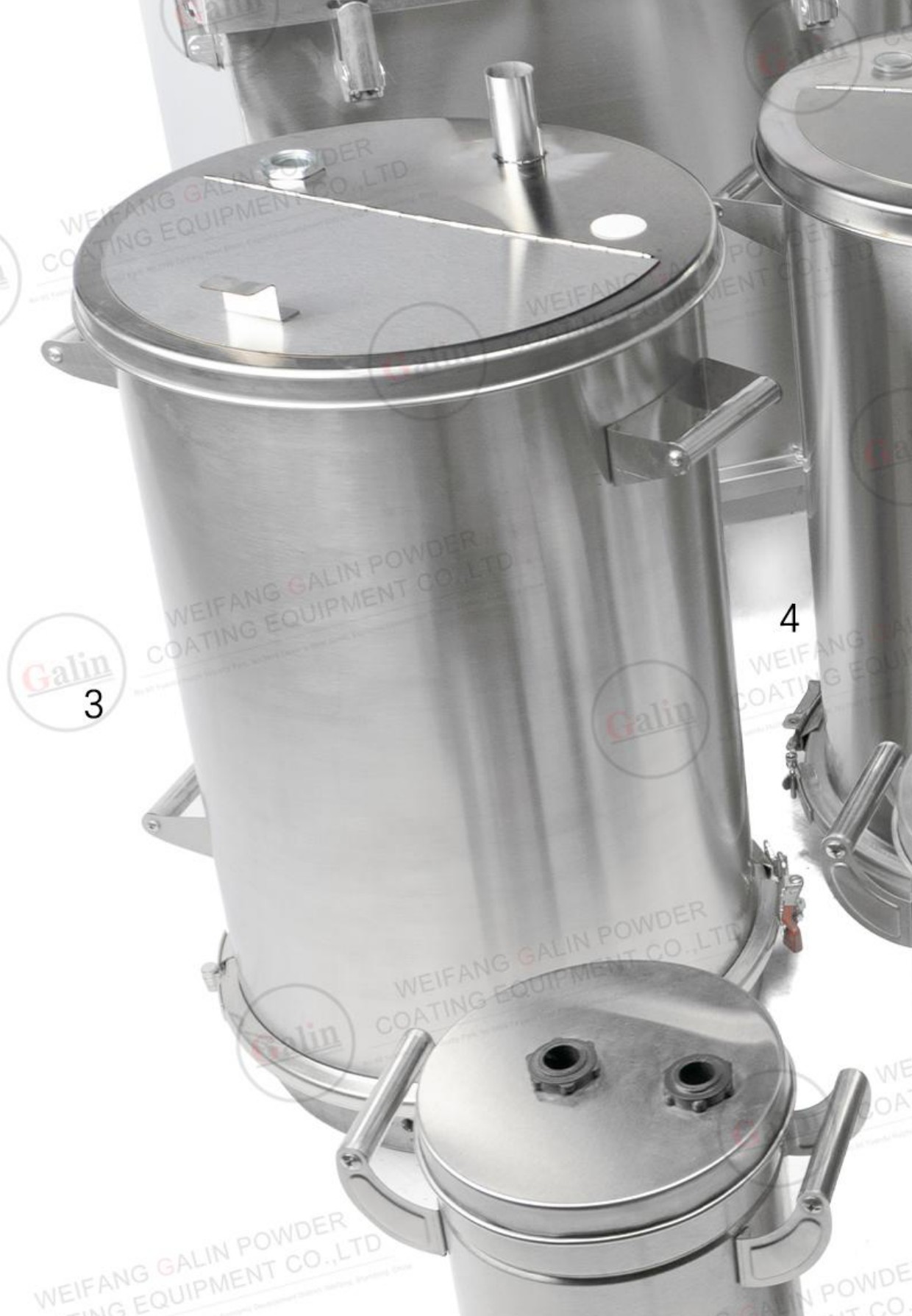 Stainless Steel Powder Hopper, 55L