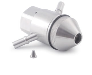 Dual-Inlet Diamond Cutting Head with Short Stop Filter, .014"/0.35mm, H2O Style (301329-2-14-SSF)