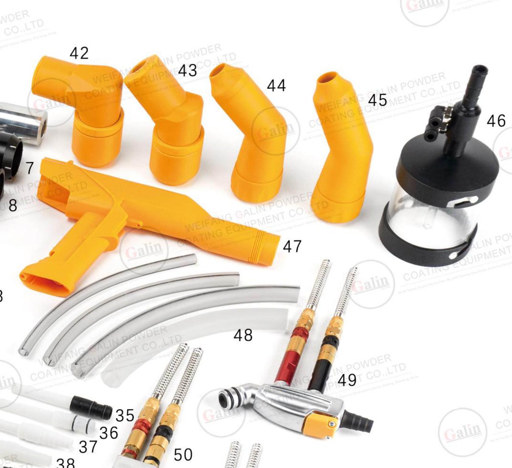 Powder Cup, Gun Shell, Powder Hose & Injector Pump Assembly